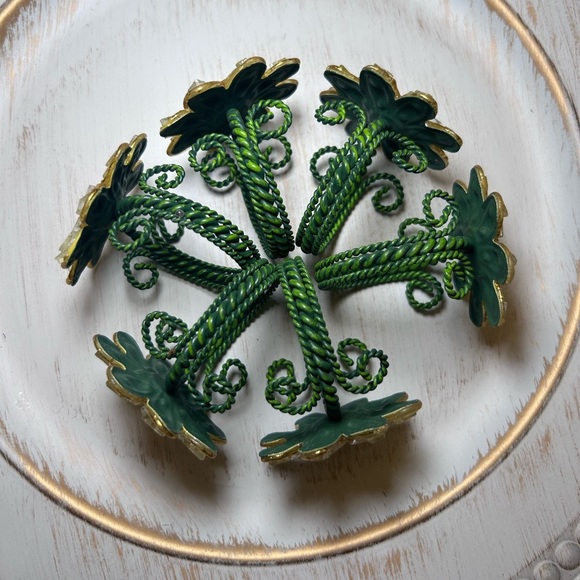 Vintage 90s Yellow Floral Napkin Rings (1) Set of 6 Spring Summer rare find - Picture 4 of 9